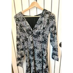 The Kooples Black and White Paisley Dress NWT